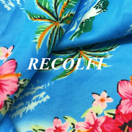 Digital Print Ribbed Swimwear Fabric Repreve Nylon And ROICA Spandex Fiber